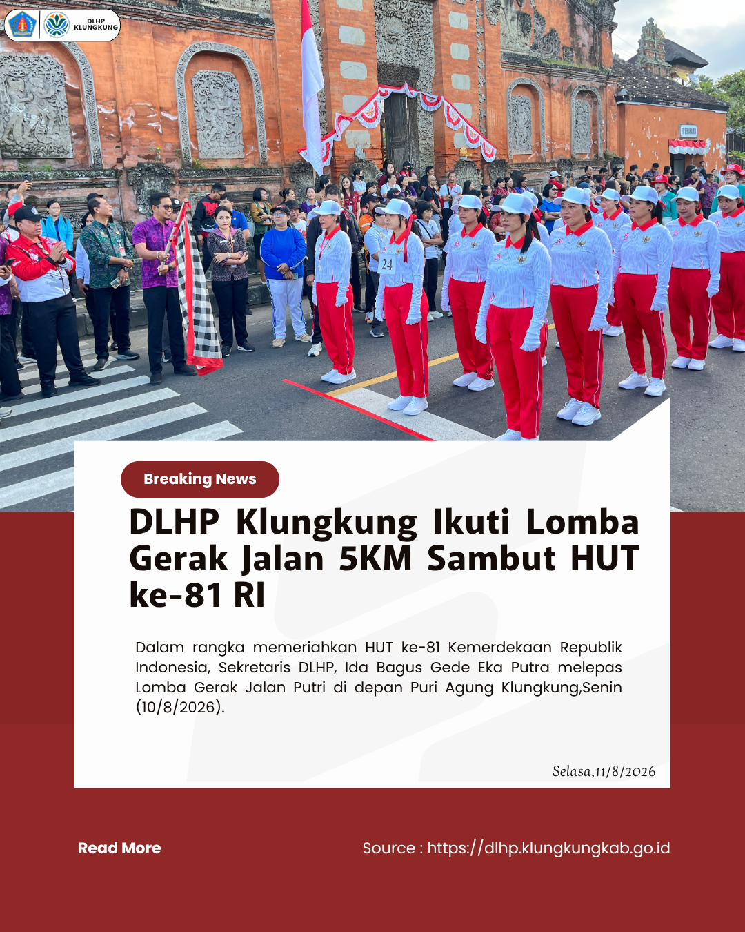 DLHP Klungkung Ikuti Lomba Gerak Jalan 5KM Sambut HUT ke-81 RI